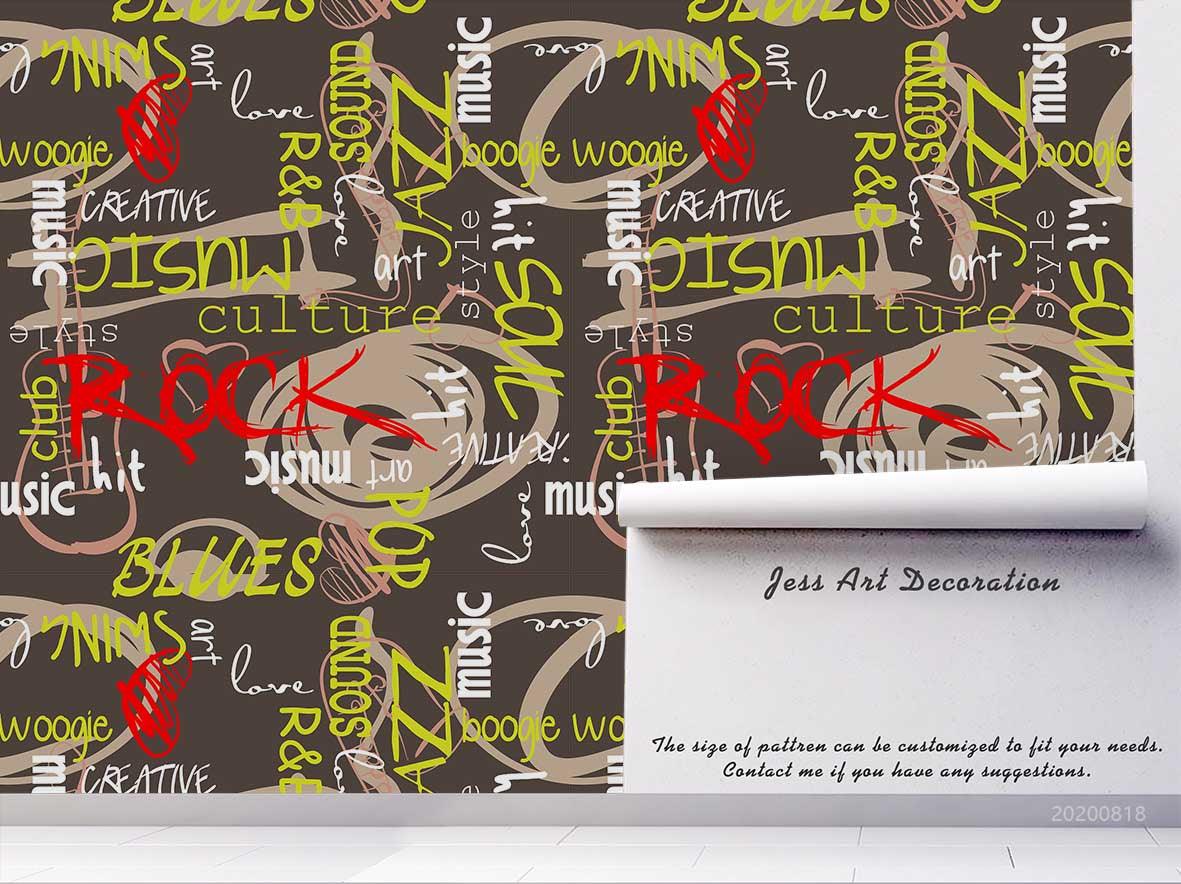 3D Vintage Letter Pattern Wall Mural Wallpaper LXL 1135- Jess Art Decoration