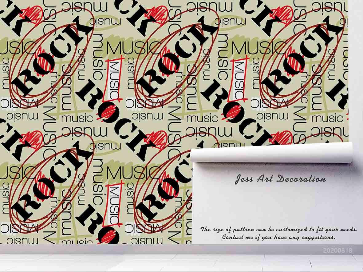 3D Vintage Letter Pattern Wall Mural Wallpaper LXL 1136- Jess Art Decoration