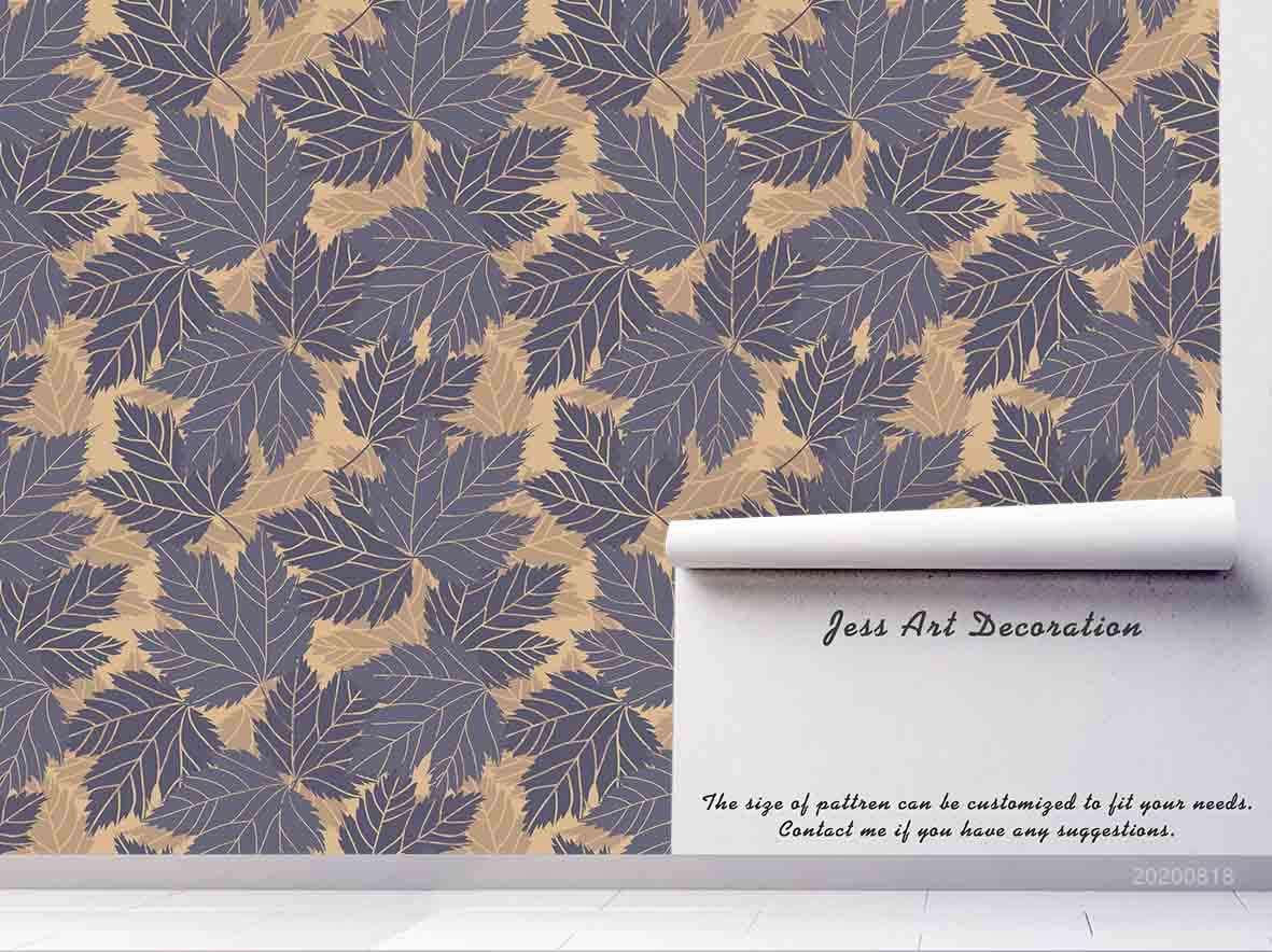 3D Vintage Maple Leaf Pattern Wall Mural Wallpaper LXL 1162- Jess Art Decoration