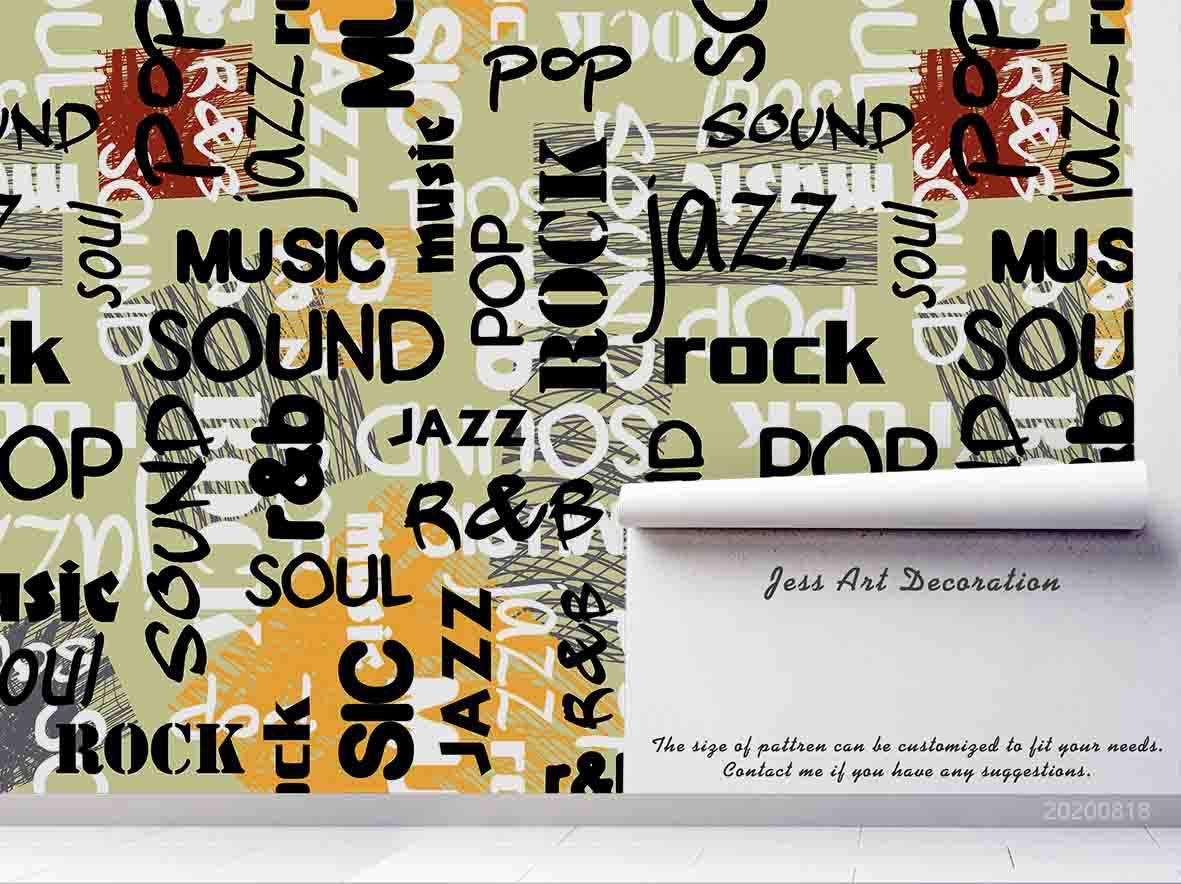 3D Vintage Letter Pattern Wall Mural Wallpaper LXL 1138- Jess Art Decoration