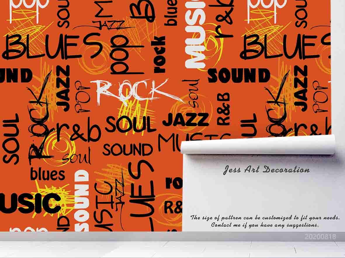 3D Vintage Letter Pattern Wall Mural Wallpaper LXL 1139- Jess Art Decoration