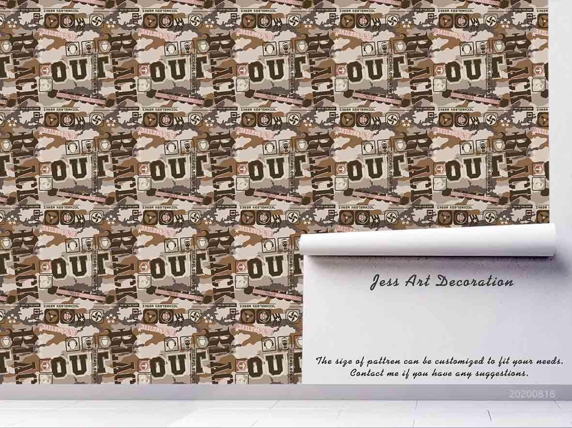 3D Vintage Letter Pattern Wall Mural Wallpaper LXL 1140- Jess Art Decoration