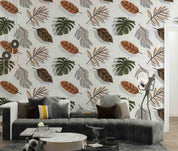 3D Abstract Tropical Leaves Pattern Wall Mural Wallpaper GD 4621- Jess Art Decoration