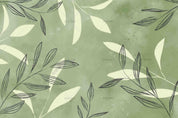 3D Watercolor Green Leaf Wall Mural Wallpaper LQH 77- Jess Art Decoration