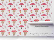 3D Hand Drawn Red Mushroom Wall Mural Wallpaper LQH 121- Jess Art Decoration