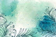3D Watercolor Green Leaf Wall Mural Wallpaper LQH 99- Jess Art Decoration