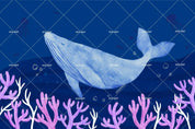 3D Watercolor Ocean World Whale Wall Mural Wallpaper WJ 3134- Jess Art Decoration