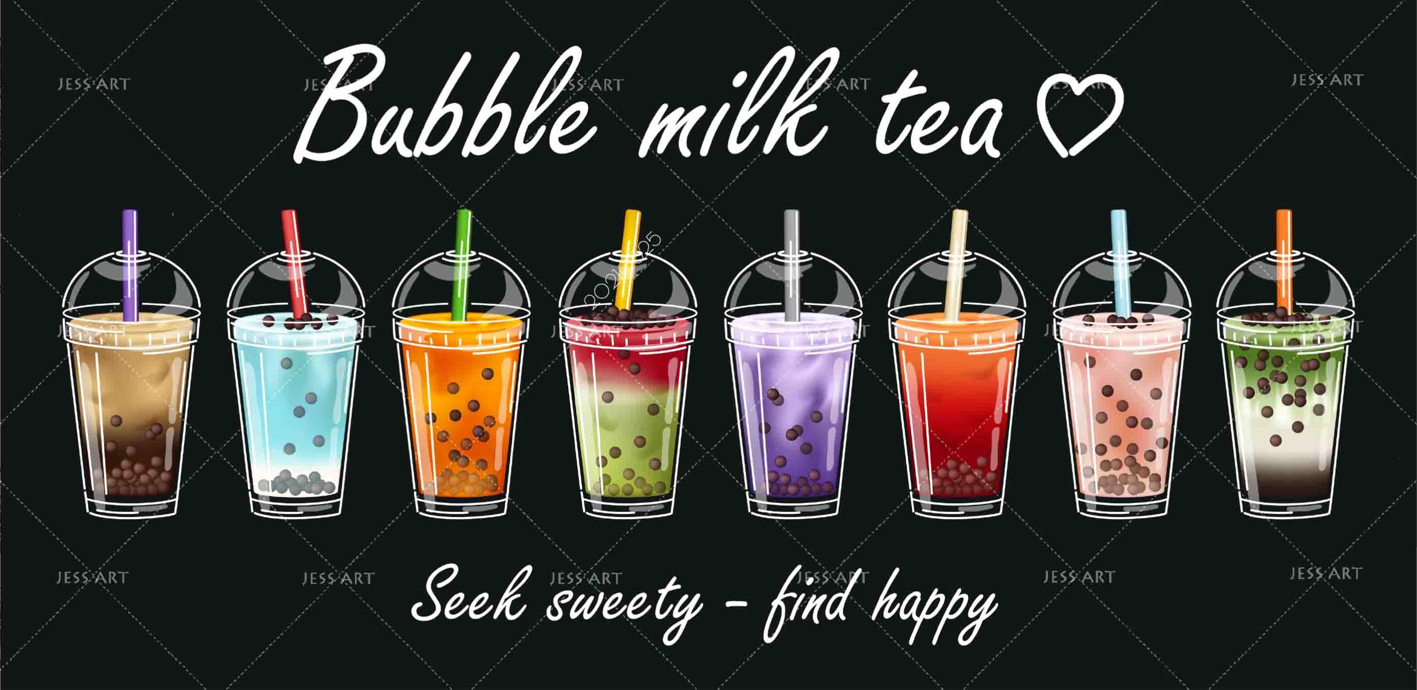 3D Watercolor Graffiti Drinks Bubble Soda Milk Tea Wall Mural Wallpaper SWW123- Jess Art Decoration